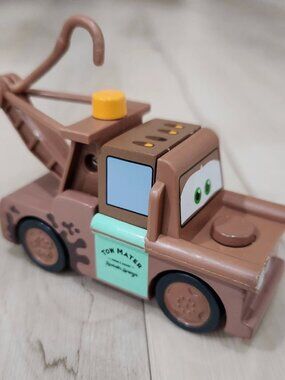 Disney Pixar Cars Wooden WOOD Tow Mater 3" toy Maidenhead brio compatible USED